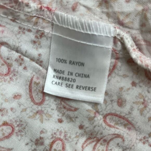 Cynthia Rowley Woman Paisley Floral Boho Bell Sleeve Popover Tunic Plus Size 1X - Picture 7 of 12